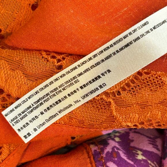 Free People Intimately slip dress “Table For 2 Trapeze" orange size small - Picture 8 of 9